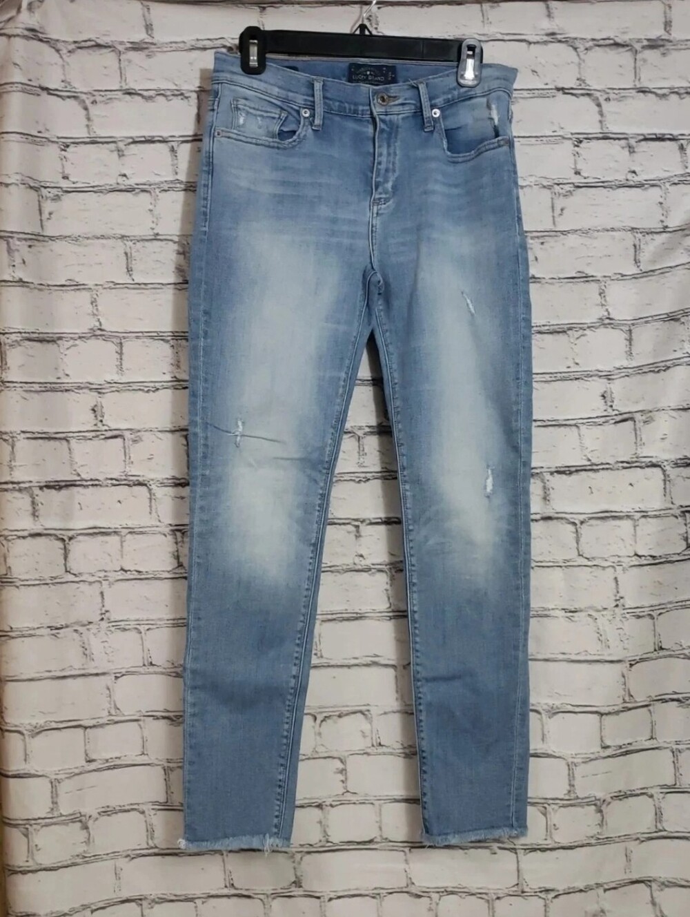 Lucky Brand Jeans Womens 6/28  Brooke Skinny Light Wash Frayed Distressed